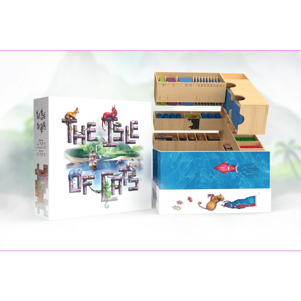 The Isle of Cats: Big Box & Wooden Insert including Kittens + Beasts, Boat Pack, and Kickstarter Pack 2