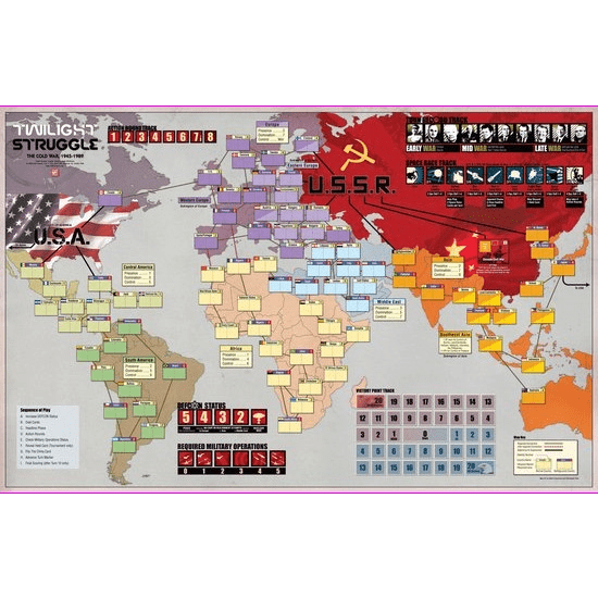 Twilight Struggle Mounted Map